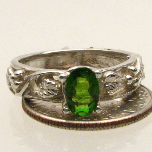 New Chrome Diopside Sterling Silver Ring ( Free Sizing)  