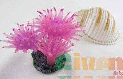 Aquarium Fish Tank Silicone Sea Anemone Artificial Coral Ornament 