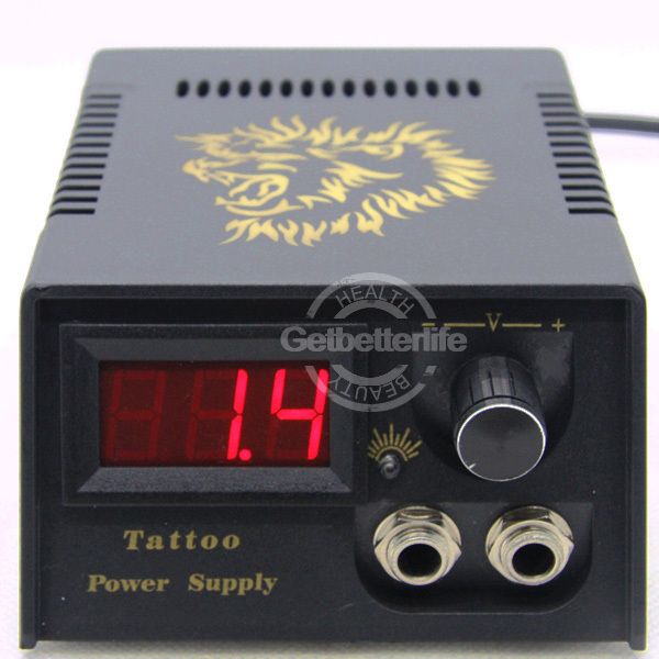 Black Color Digital LCD Tattoo Power Machine Gun Supply  