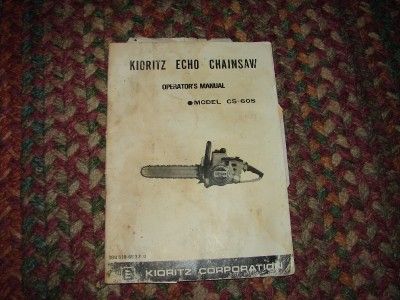 Kioritz Echo Power Chain Saw Manual  