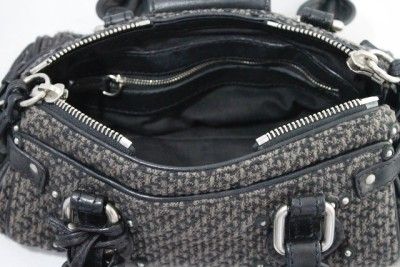Authentic CHLOE Paddington Tweed Leather Satchel Bag Purse  
