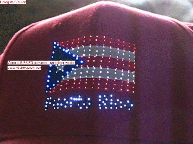 Puerto Rico Electro Optical Flashing Flag Cap  
