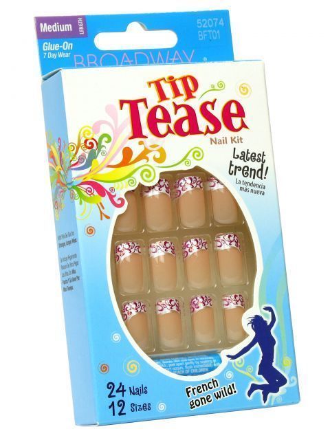 Broadway Tip tease Nail Kit French Gone Wild 24 nails  