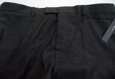 NEW Mens Perry Ellis Portfolio Charcoal Grey Pin Stripe Dress Pants 