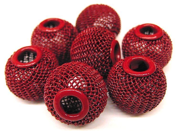 Red Mesh Beads Comes in sizes 16mm, 20mm, 25mm, 30mm  