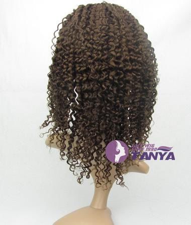 20 Jerry Curl Full Lace Cap India Remy 100% Human Hair Wig 5 
