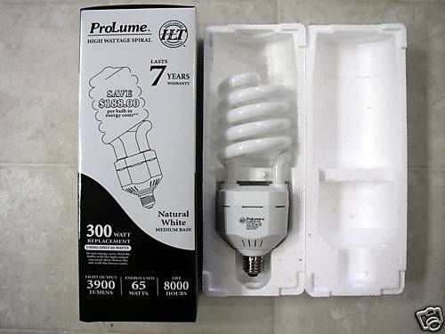   ProLume FULL SPECTRUM 65W(=300W) 5000K CFL Compact Fluorescent Bulb
