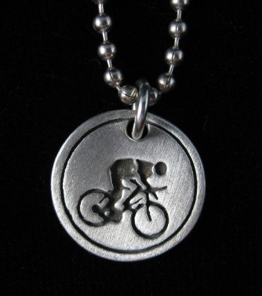 Biking Jewelry   Bicycling Pendant / Necklace 0978BC  