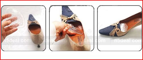 Pair Gel Front Insole Cushion Pads Foot Massage Care