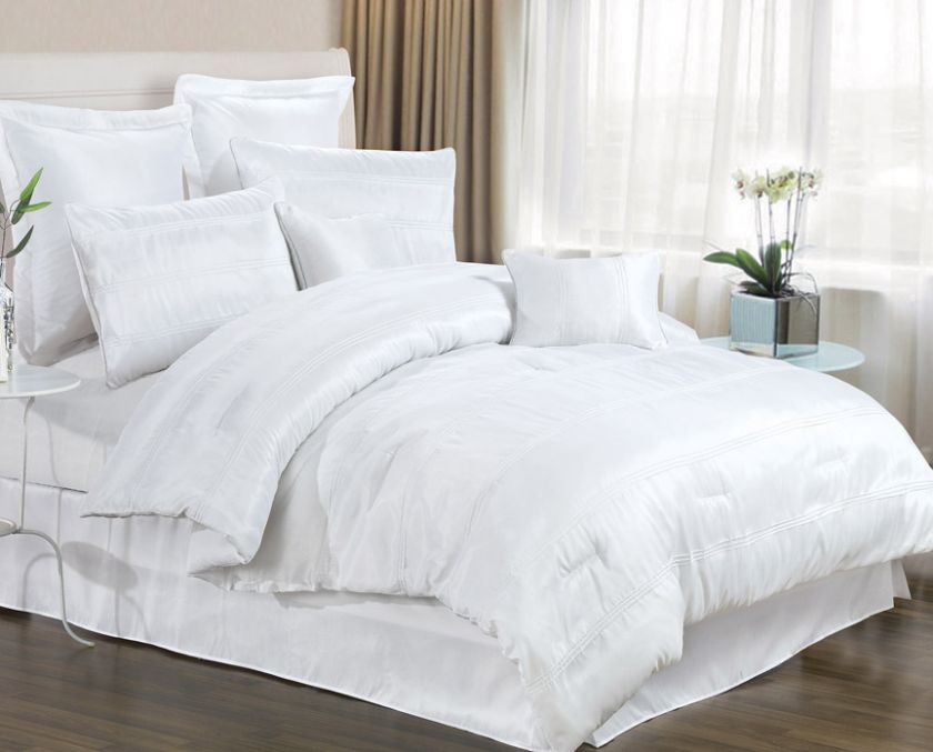 Solid White Urban COMFORTER Set BED IN A BAG Cal King @  