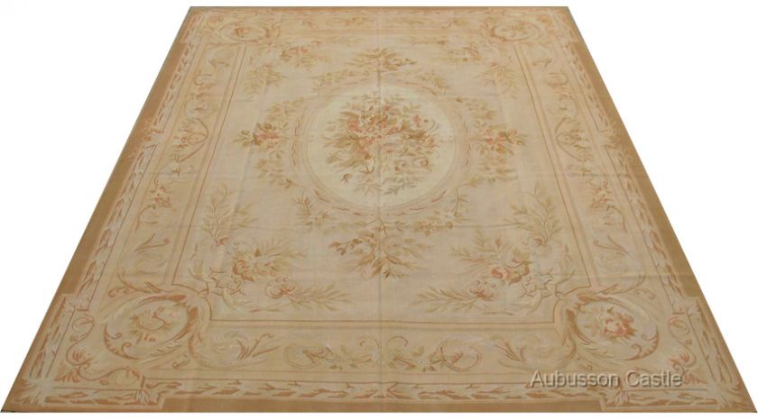   STYLE COUNTRY FRENCH ROSE AUBUSSON AREA RUG ~ ANTIQUE PASTEL COLORS