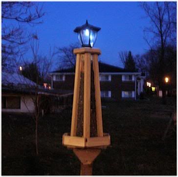 Birdfeeder   Solar  Powered Lighthouse Bird Feeder  