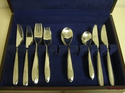   International Stainless Steel Flatware 39 P Set Danish Modern  