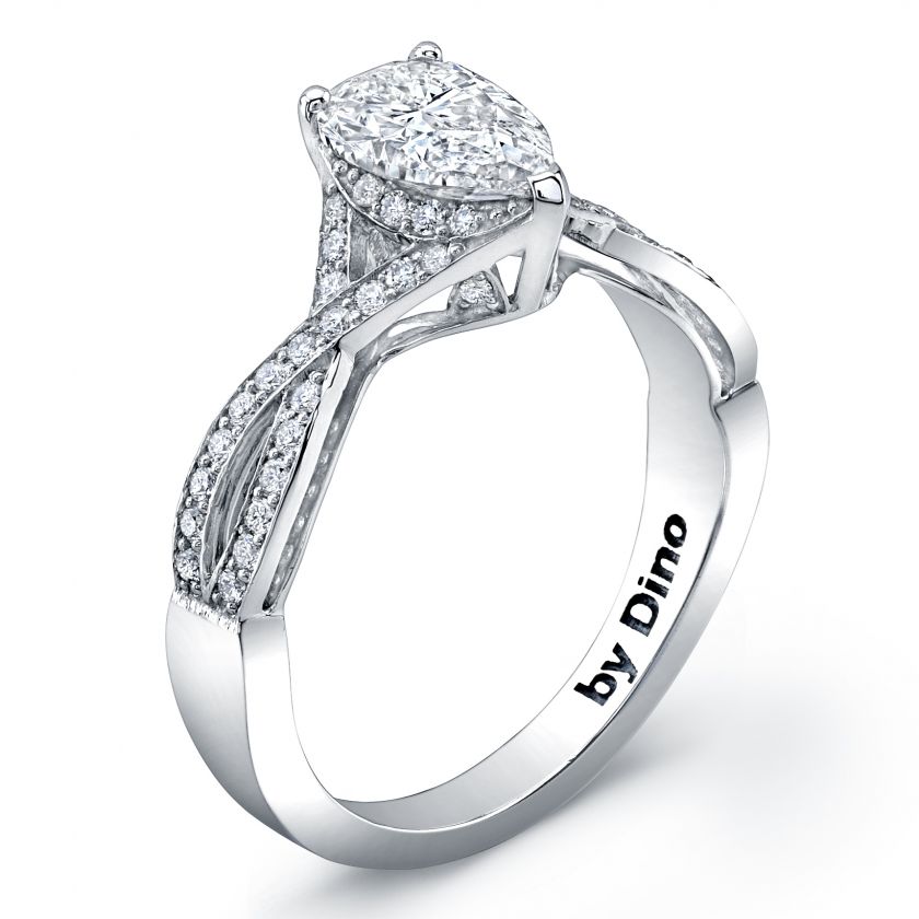 Pear Shape & Round Diamonds Cocktail Ring in Titanuim  