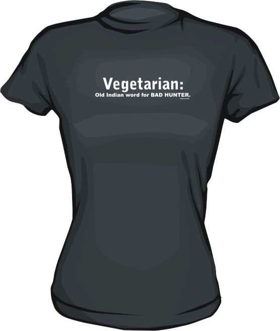 Vegetarian Old Indian Word For Bad Hunter Womens Shirt  