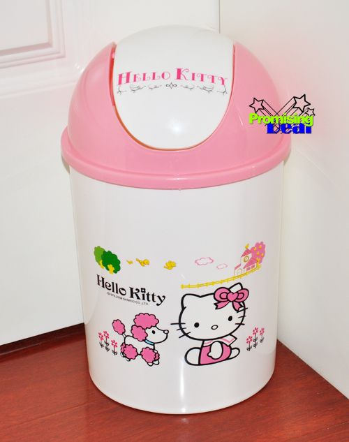 Hello Kitty 12 Height Trash Can Waste Garbage Bin Pink  