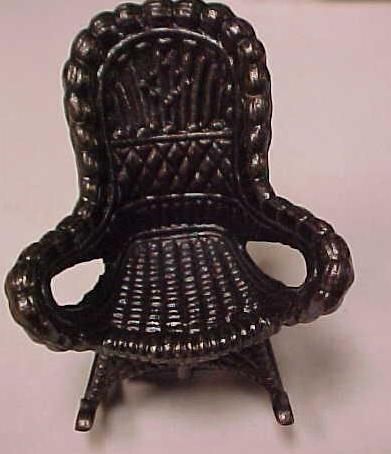 Pencil Sharpener Vintage Die Cast Wicker Rocking Chair = 9508C  
